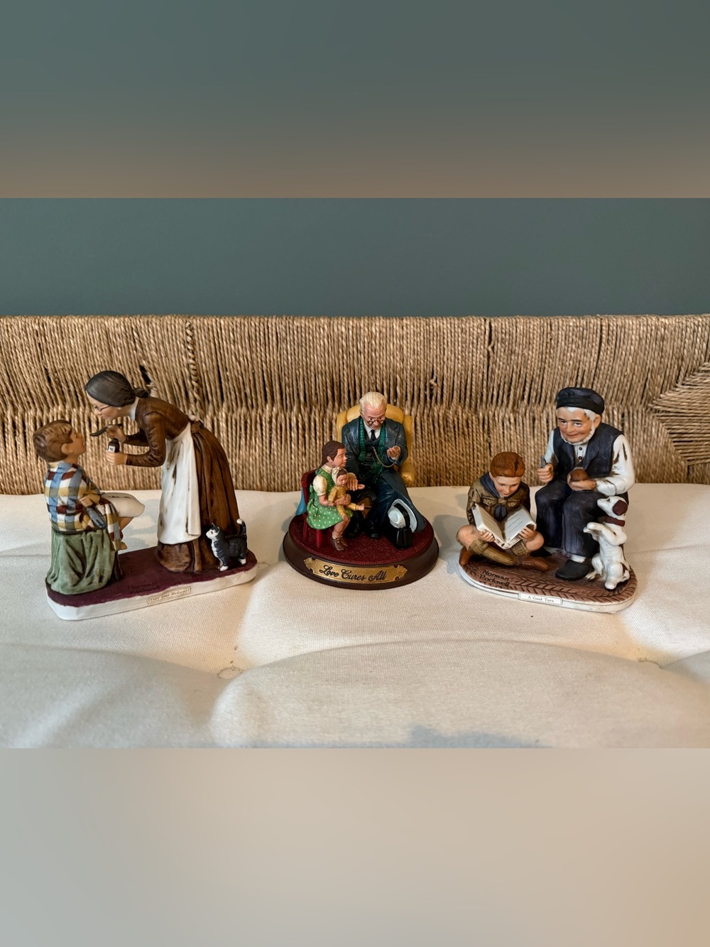 Norman Rockwell Set of 3 Ceramic Figurines